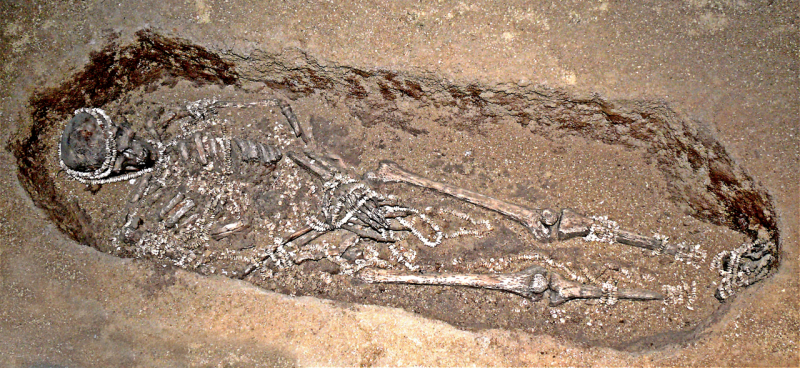 One of the complete skeletons found in Sungir. Credit:&nbsp;Jos&eacute;-Manuel Benito &Aacute;lvarez&nbsp;/ Wikimedia Commons / Public domain

