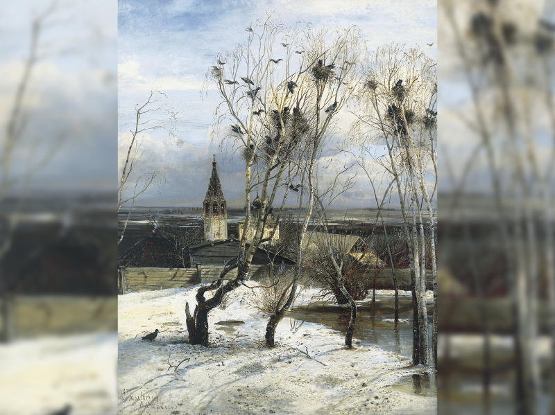 The Rooks Have Returned by Alexei Savrasov, 1871, State Tretyakov Gallery (Moscow, Russia). Credit: john_petrov / Wikimedia Commons / CC-PD-Mark
