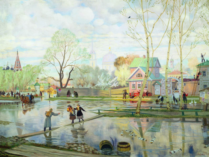 Spring by Boris Kustodiev, 1921, private collection. Credit: Wikimedia Commons

