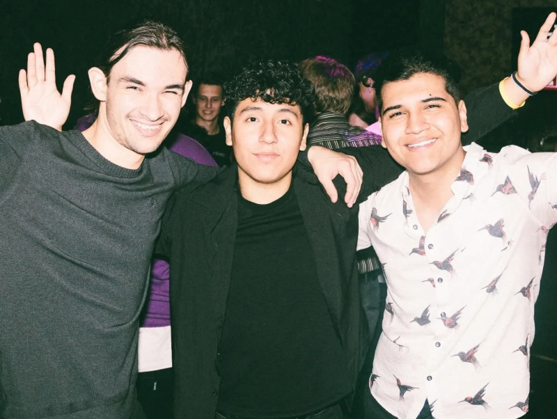 Alexander with his friends at an event in St. Petersburg. Photo courtesy of the subject
