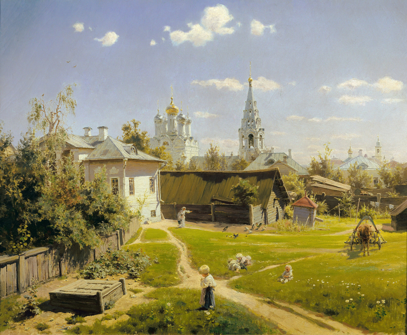 Moscow Courtyard by Vasily Polenov, 1878, Tretyakov Gallery (Moscow, Russia). Credit: Google Arts & Culture / Wikimedia Commons / CC-PD-Mark
