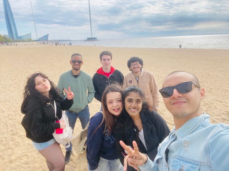 Chathma with her friends in St. Petersburg. Photo courtesy of the subject
