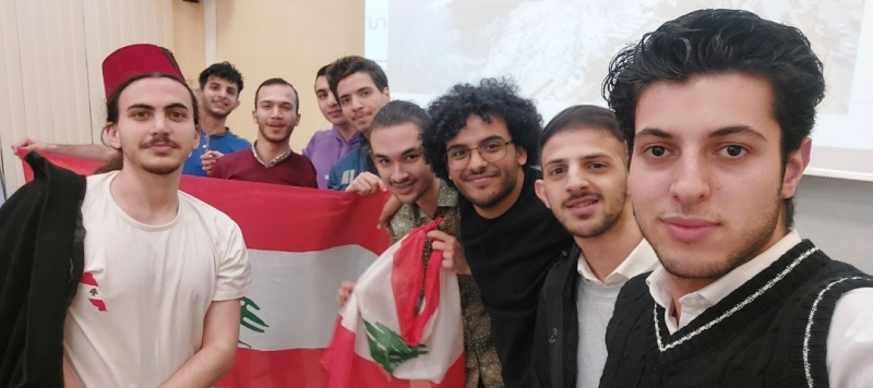Abedrahman with his friends. Photo courtesy of the subject
