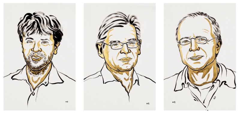 Карл Дейссерот, Петер Хегеманн и Георг Нагель. Источник: nobelprize.org
