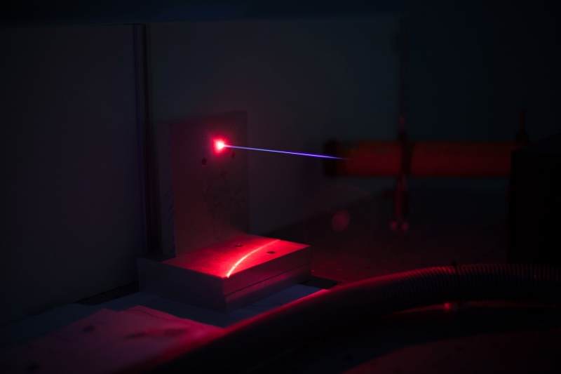 Femtosecond laser filament. Photo by Semyon Smirnov
