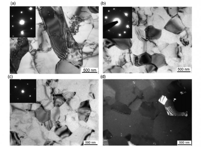 Снимки сплавов с микродобавками с трансмиссионного электронного микроскопа