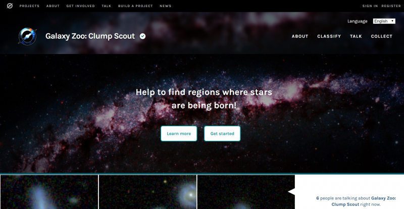 Galaxy Zoo: Clump Scout. Источник: zooniverse.org