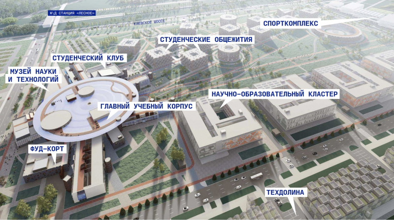 Концептуальная схема второго кампуса. Источник: Архитектурное бюро «Студия 44», Университет ИТМО