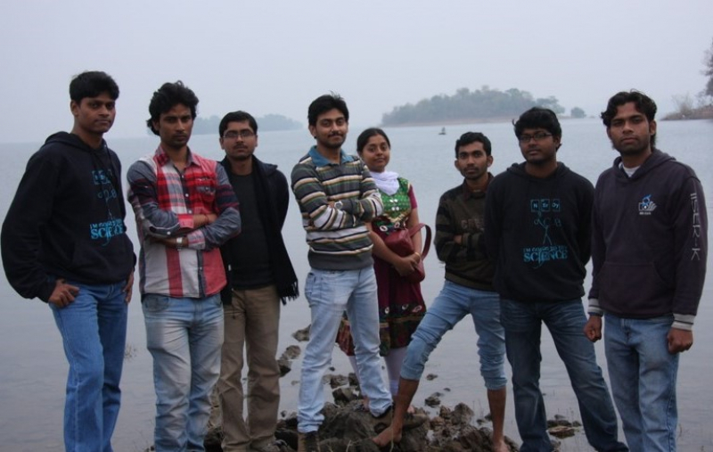 Ananya Das with her groupmates in Calcutta. Photo courtesy of the subject