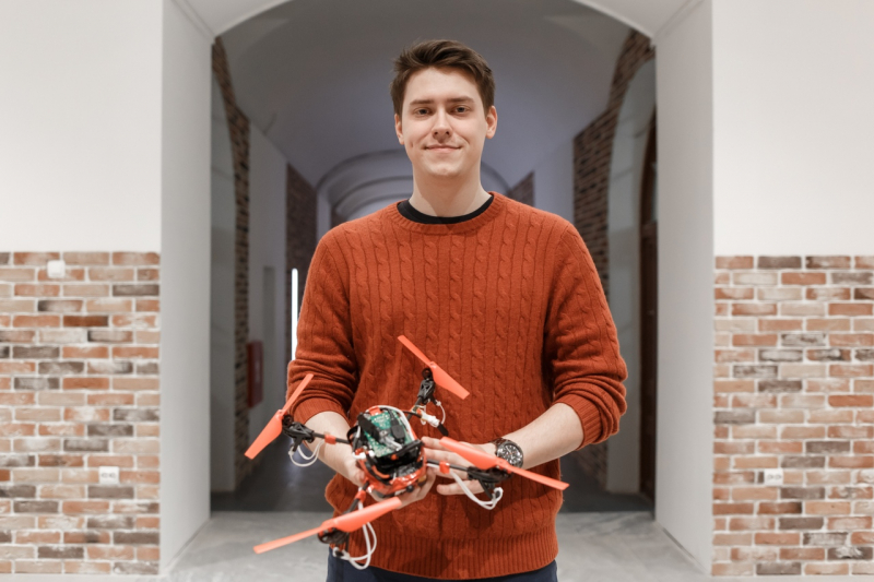 Artemii Zenkin with his Robotex-winning drone