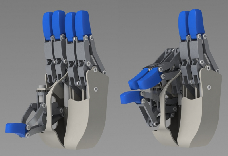 Кисть антропоморфного робота, спроектированная по принципам морфологического дизайна 